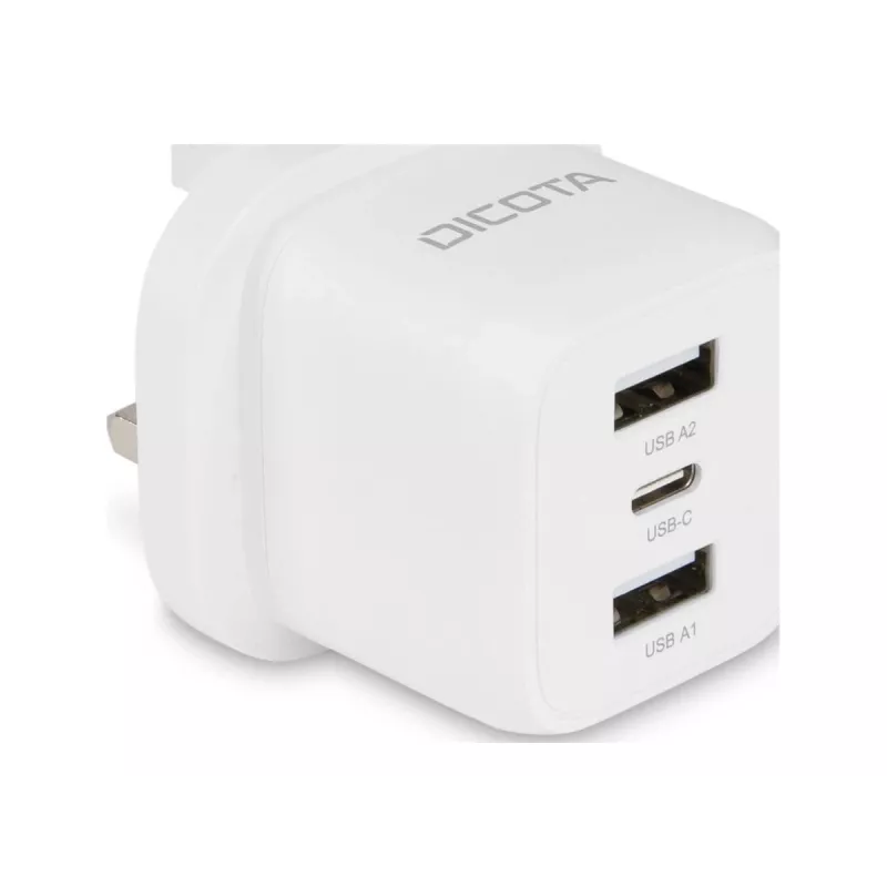 Alimentatore Dicota - compatto, laptop - 32 Watt - 3 A - 3 porte di uscita (USB-C, 2 x USB)
