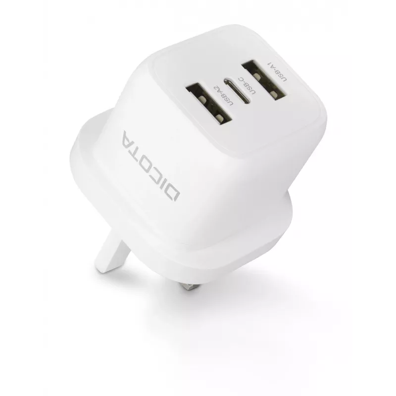 Alimentatore Dicota - compatto, laptop - 32 Watt - 3 A - 3 porte di uscita (USB-C, 2 x USB)
