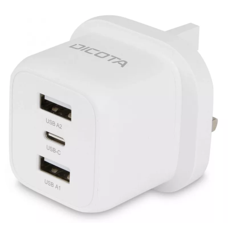 Alimentatore Dicota - compatto, laptop - 32 Watt - 3 A - 3 porte di uscita (USB-C, 2 x USB)