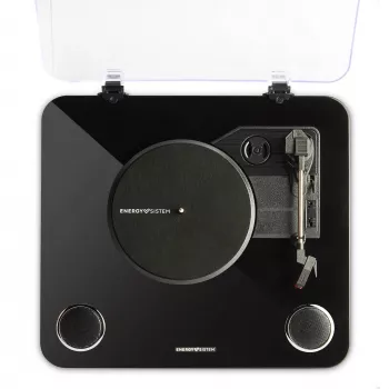 Giradischi audio a trasmissione a cinghia Energy Sistem BlackSpin nero trasparente 33 45 78 giri/min
