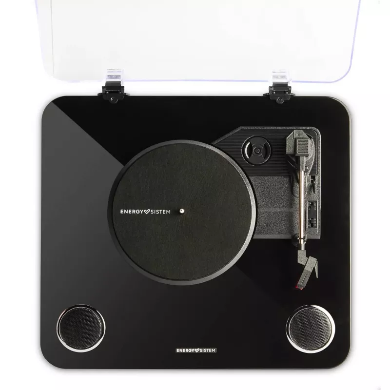 Giradischi audio a trasmissione a cinghia Energy Sistem BlackSpin nero trasparente 33 45 78 giri/min