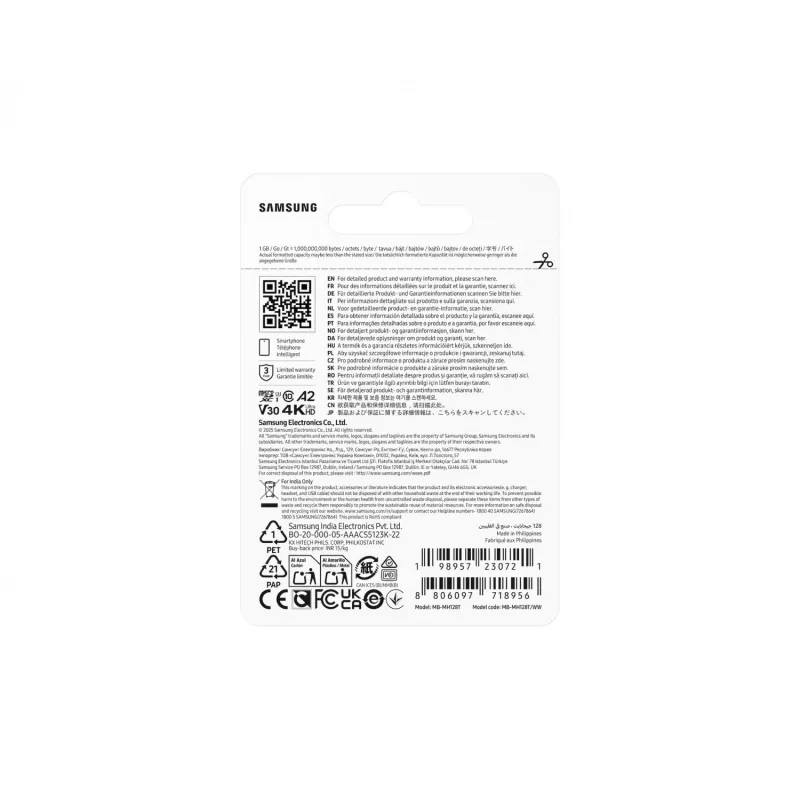 Scheda di memoria MB-MH128T/WW T9 microSD 128GB