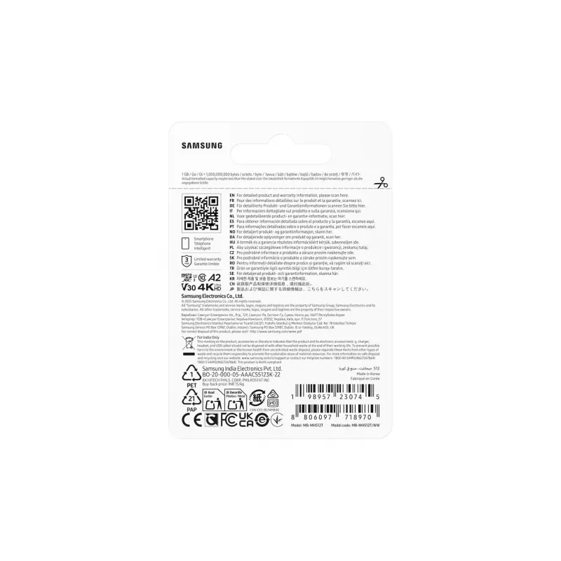 Scheda di memoria MB-MH512T/WW T9 microSD 512GB