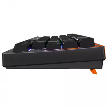 Tastiera meccanica da gaming Cherry K5 PRO TMR COMPACT — 65% AZERTY, USB con filo, retroilluminazione RGB, nero/arancione