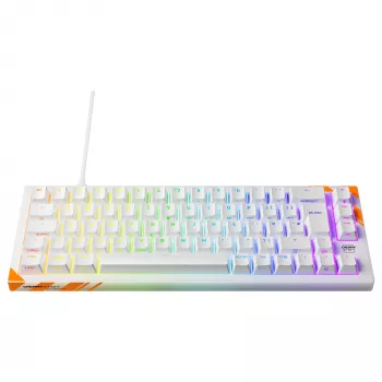 Tastiera meccanica da gaming Cherry K5 Pro TMR Compact — 65% QWERTY USB con filo, RGB, switch magnetico, arancione/bianco