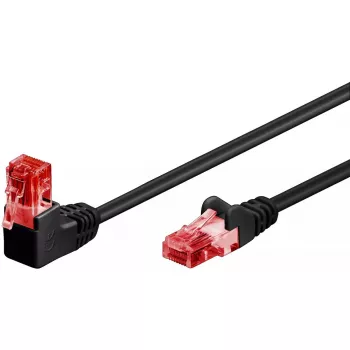 Cavo patch di rete GOOBAY Cat6 0,25 m, U/UTP, RJ-45 a RJ-45, angolare 90°, nero