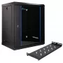 Extralink Lite 12U 530X400 Armadio rack a parete nero con ripiano