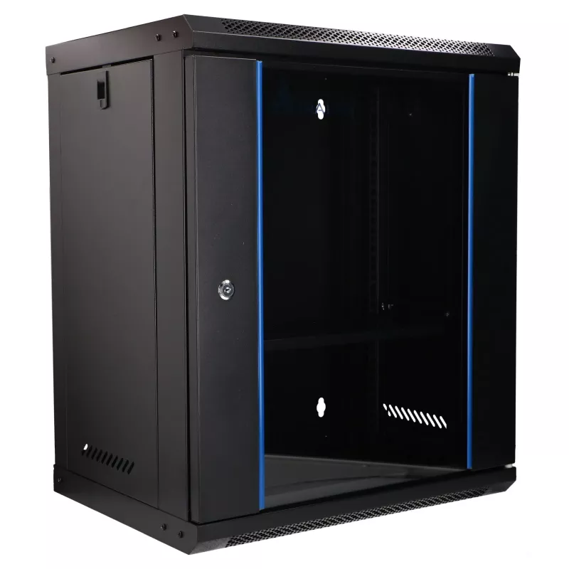 Extralink Lite 12U 530X400 Armadio rack a parete nero con ripiano