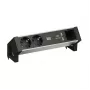 BACHMANN DESK2 ALU nero 2x presa Schuko 1x caricabatterie USB 1x ABD GST18