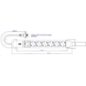 Ciabatta multipresa Bachmann PRIMO2 6xCEE7/3 350.012 (350.012)
