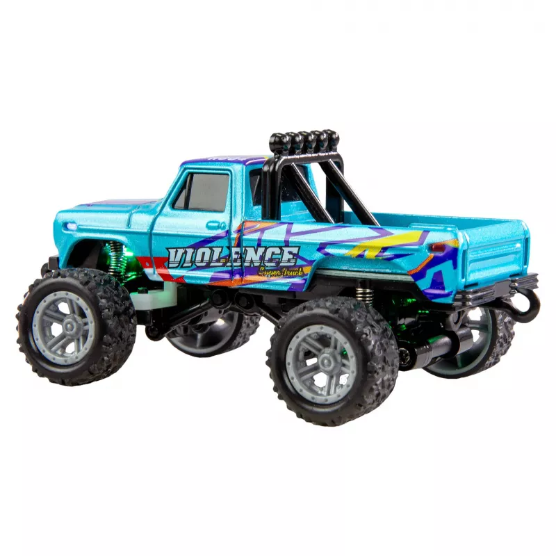 RC Monster Truck Amewi DieCast 1:64 RTR blu – pressofusione scala 1:64, pronto all'uso