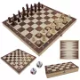 Extralink Giochi Scacchi in Legno 3W1 Dama + SCACCHI + Backgammon