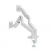 Supporto monitor GEMBIRD MA-DA2-06-W per schermi da 17–32 inch, montaggio a morsetto/binario da tavolo, bianco