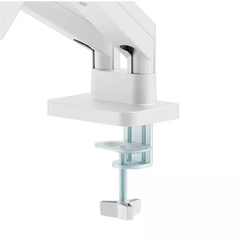 Supporto monitor GEMBIRD MA-DA2-06-W per schermi da 17–32 inch, montaggio a morsetto/binario da tavolo, bianco