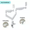 Supporto monitor GEMBIRD MA-DA2-06-W per schermi da 17–32 inch, montaggio a morsetto/binario da tavolo, bianco
