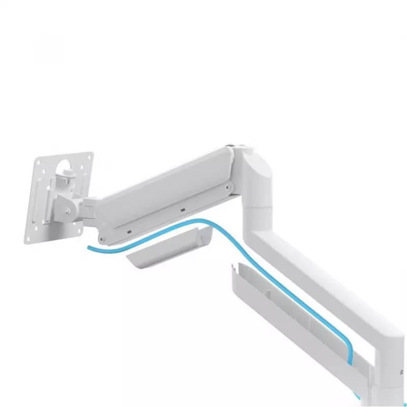 Supporto monitor GEMBIRD MA-DA2-06-W per schermi da 17–32 inch, montaggio a morsetto/binario da tavolo, bianco