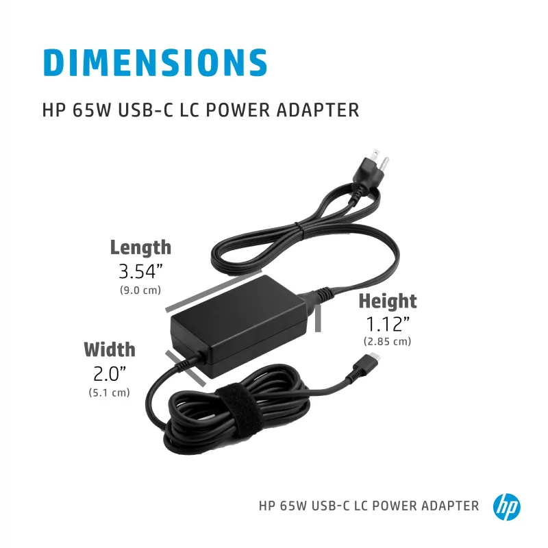 HP 65W USB-C LC alimentatore per laptop da interni nero