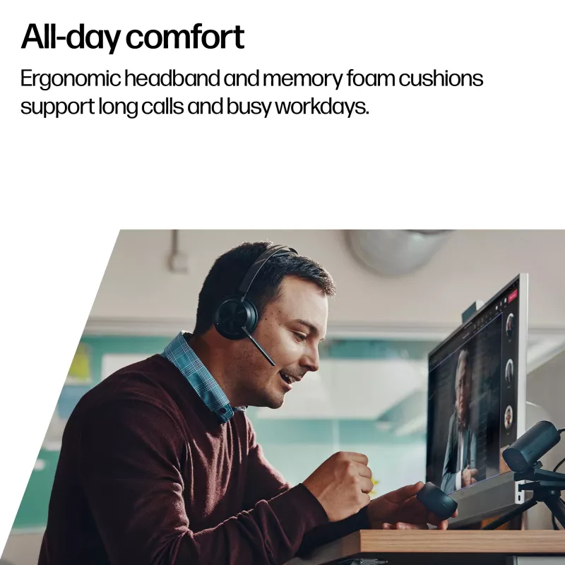 HP Poly Voyager Focus 2-M Cuffie USB-C-C Adattatore USB-C/A Poly+ 3 anni