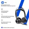 HP Poly Voyager Focus 2-M Cuffie USB-C-C Adattatore USB-C/A Base di ricarica Poly+ 3 anni