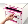 Leitz Cassettiera WOW Cube a 4 cassetti, 4 cassetti, plastica, rosa, bianco, 1 pz., 287 mm, 270 mm