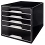Leitz Desk Cube a 5 cassetti, 5 cassetti, plastica, nero, 1 pz., 270 mm, 287 mm