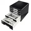Leitz Desk Cube a 5 cassetti, 5 cassetti, plastica, nero, 1 pz., 270 mm, 287 mm