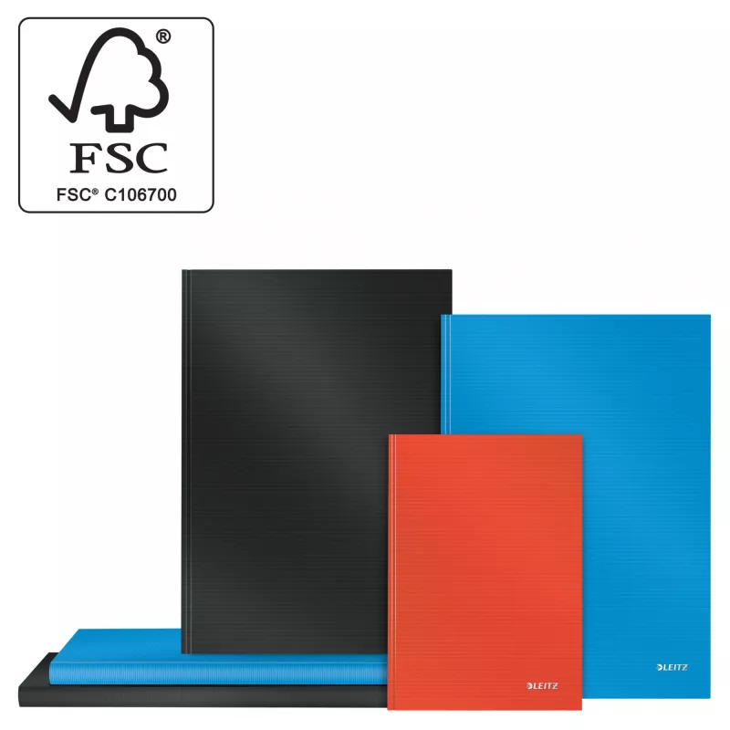 Leitz Quaderno Solid copertina rigida A5 a righe 90 g 80 fogli, monocromatico, nero, A5, 80 fogli, lucido, 80 g/m²
