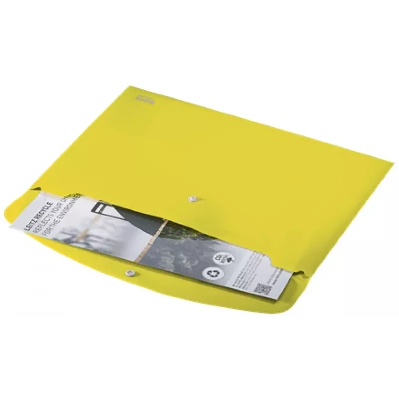 Leitz Cartella portadocumenti Recycle, cartella con buste, A4, polipropilene (PP), giallo, orizzontale, 60 fogli