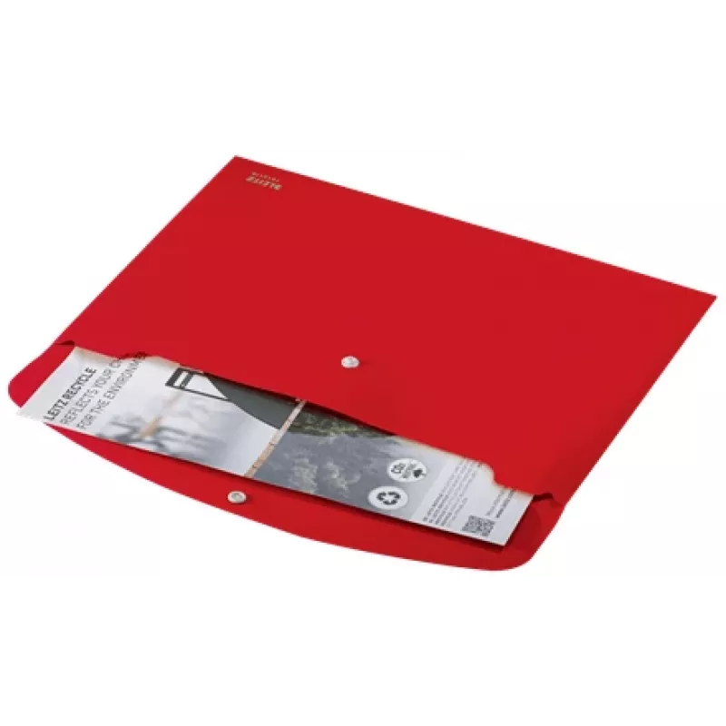 Leitz Cartella portadocumenti Recycle, cartella a busta, A4, polipropilene (PP), rosso, orizzontale, 60 fogli
