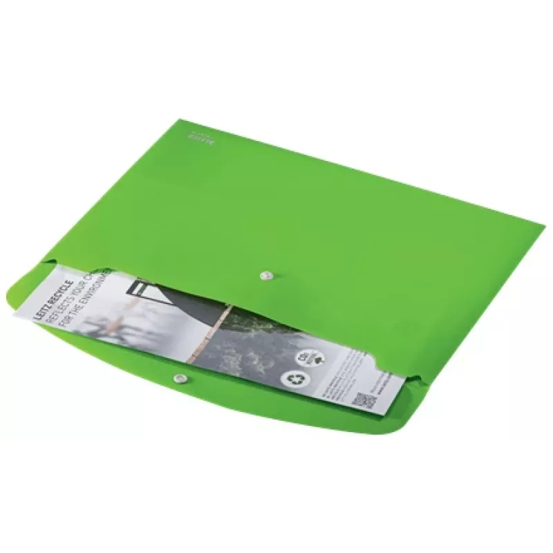 Leitz Cartella portadocumenti Recycle, cartella a risvolto, A4, polipropilene (PP), verde, orizzontale, 60 fogli