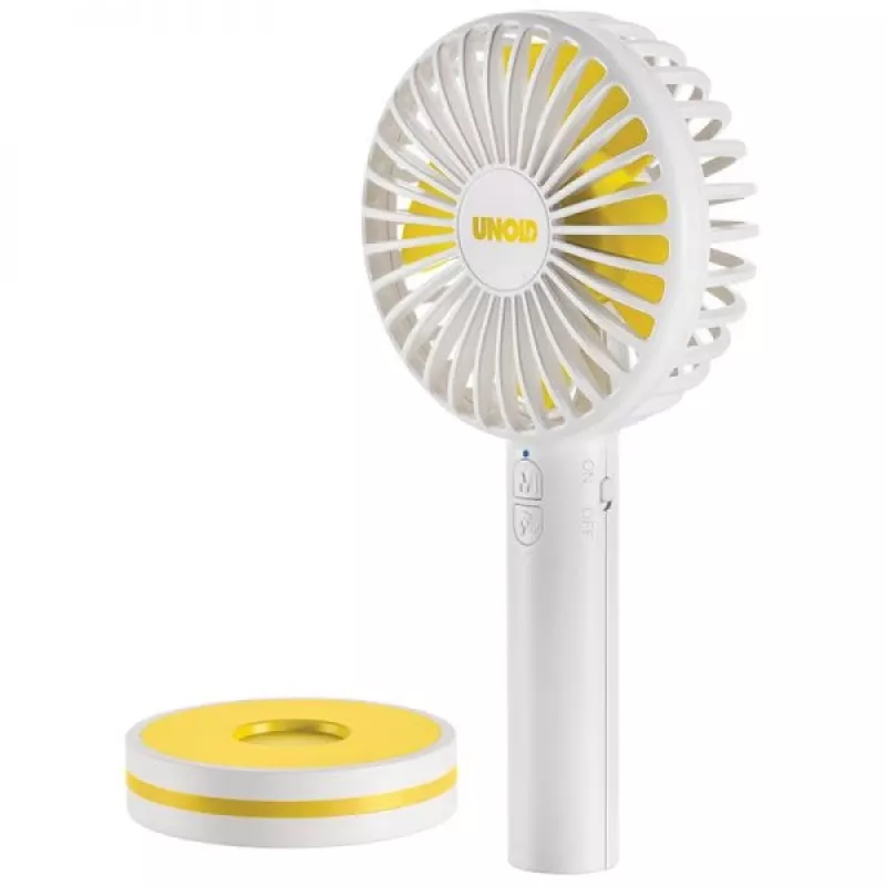 Ventilatore a mano Unold Breezy 86610, bianco/giallo