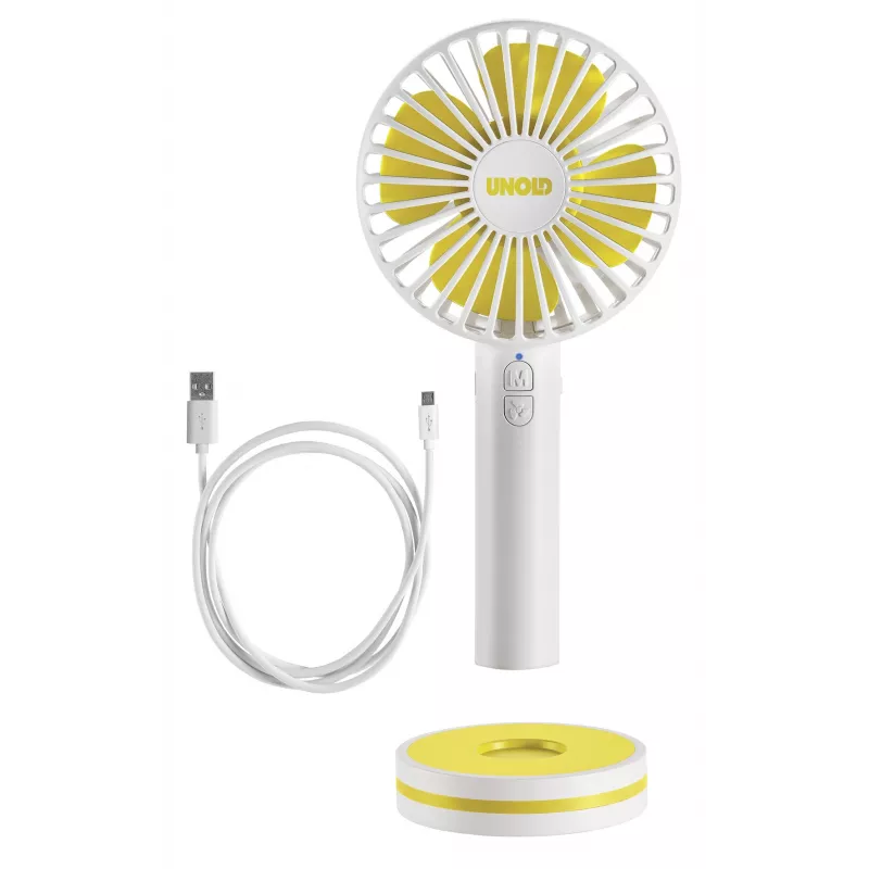 Ventilatore a mano Unold Breezy 86610, bianco/giallo