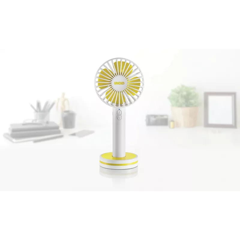 Ventilatore a mano Unold Breezy 86610, bianco/giallo