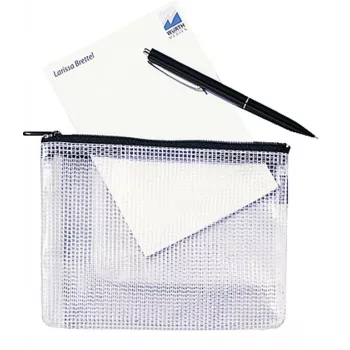 Tasca in rete Rexel con cerniera nera A6, A6, PVC, nero, trasparente, 170 mm, 7 mm, 16 g