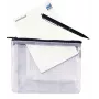 Tasca in rete Rexel con cerniera nera A6, A6, PVC, nero, trasparente, 170 mm, 7 mm, 16 g