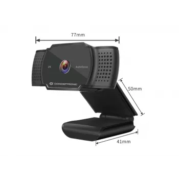 Webcam Conceptronic AMDIS 2K Super HD con autofocus e microfono