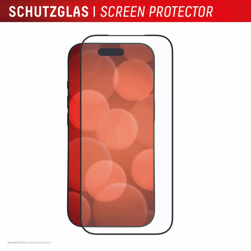 Protezione display e.v.i. Displex iPhone 17 Pro Premium con guida di montaggio – antigraffio, trasparente/nero