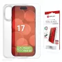 Protezione schermo e custodia e.v.i. Displex per Apple iPhone 17, vetro temperato, trasparente, applicazione a secco, antigraffio