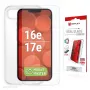 Pellicola proteggi schermo e custodia e.v.i. Displex per Apple iPhone 16e/17e, vetro temperato, trasparente, antigraffio
