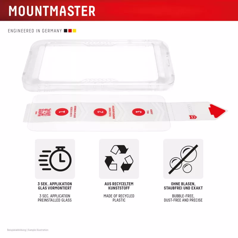 Protezione display privacy in vetro temperato e.v.i. Displex (10H) per Apple iPhone 16e/17e con filtro privacy, antishock e antigraffio