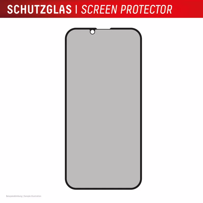 Protezione display privacy in vetro temperato e.v.i. Displex (10H) per Apple iPhone 16e/17e con filtro privacy, antishock e antigraffio