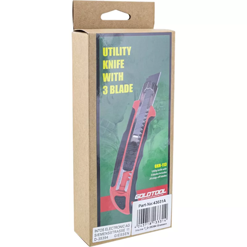 InLine taglierino di precisione con 3 lame di ricambio da 18 mm