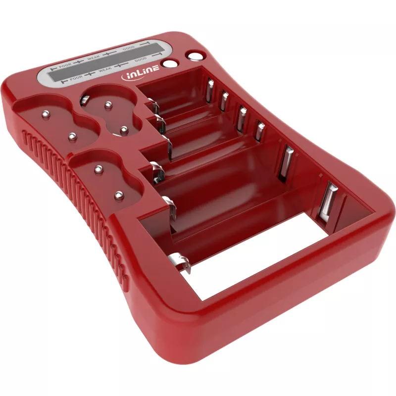 InLine 01285R tester batterie con display LCD
