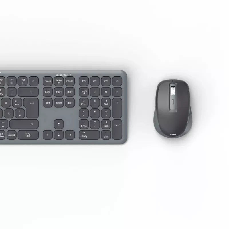 Hama WKM-550 tastiera mouse inclusi home/office RF wireless + Bluetooth QWERTZ tedesco nero