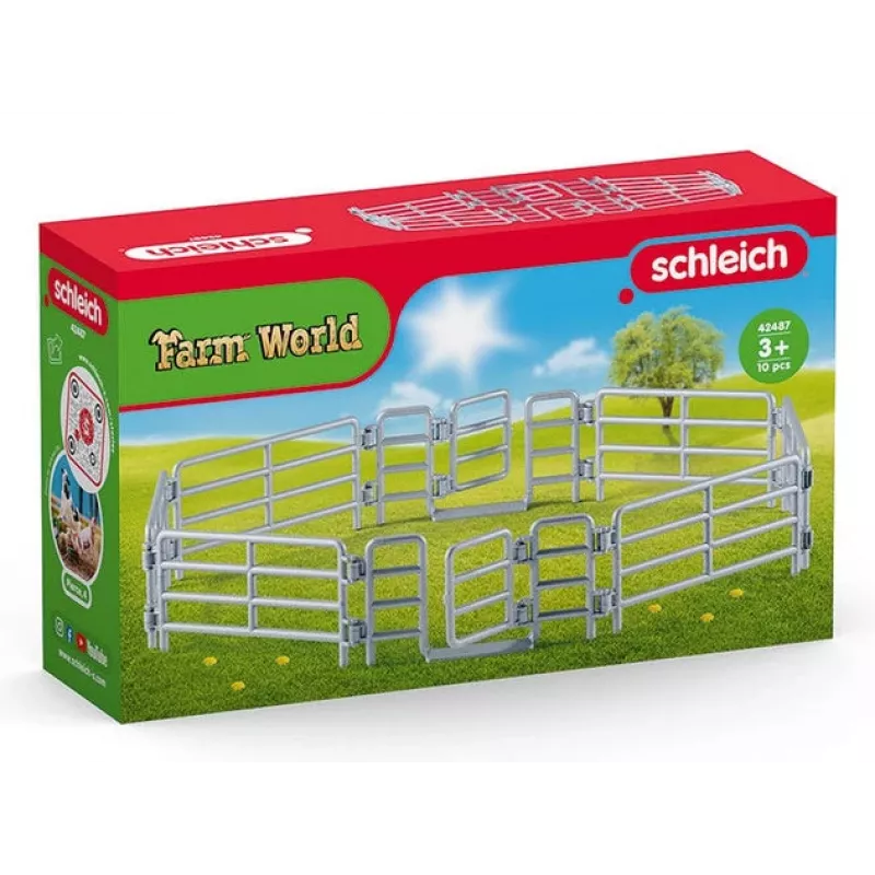 schleich Recinto per cavalli, recinto per figure giocattolo, 3 anni, argento