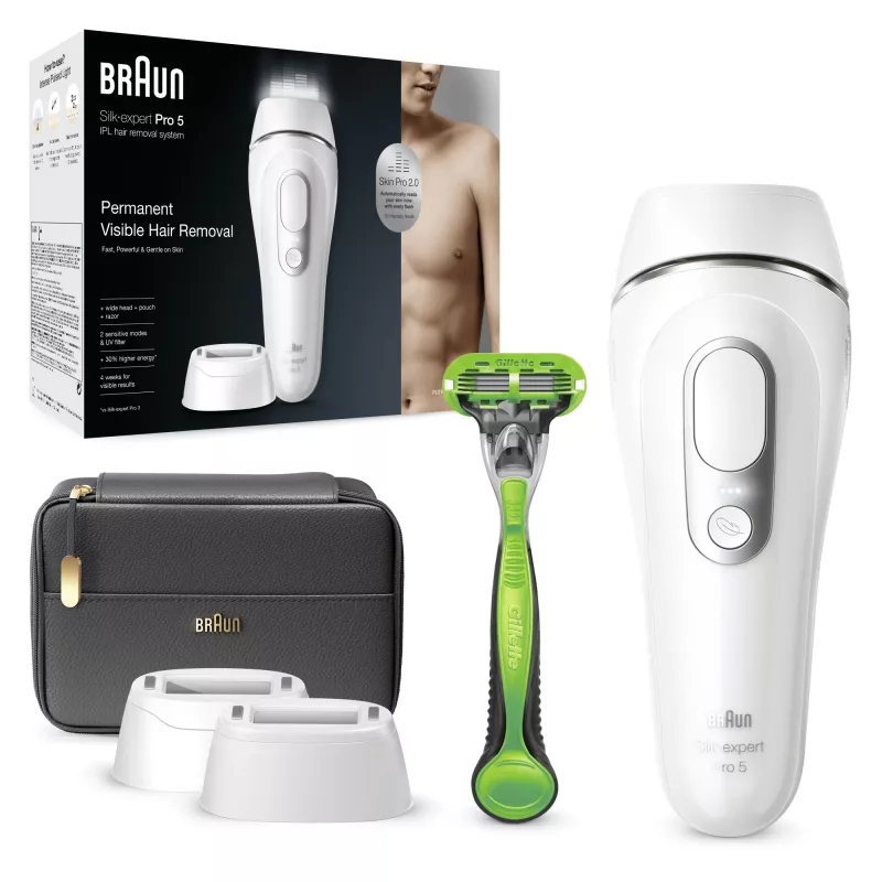 Braun Silk-expert Pro Silk·expert Pro 5 PL5145 Luce pulsata intensa (IPL) argento, bianco