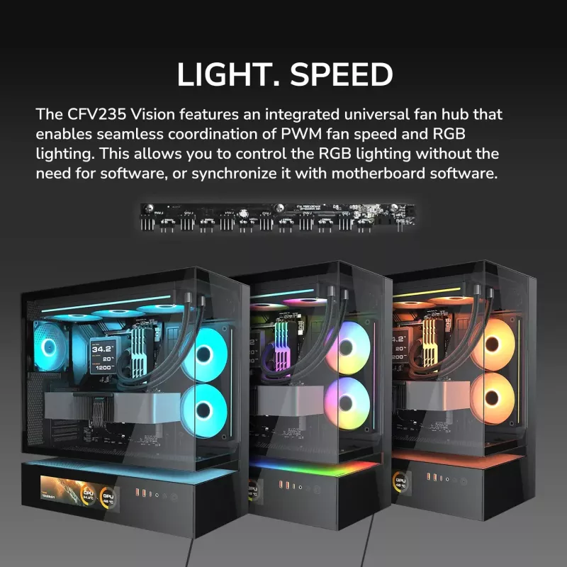 Cougar CFV235 Vision Midi Tower Case PC, ARGB, LCD 9,16