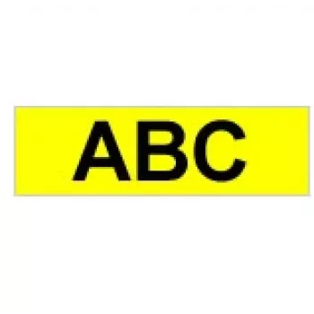 Nastro per etichettatura Brother adesivo forte laminato lucido - 9 mm, nero/giallo TZ