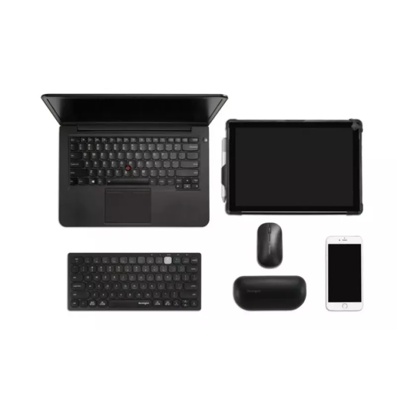 Tastiera compatta wireless Kensington Dual - BE, mini, wireless, RF wireless + Bluetooth, AZERTY, nera