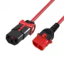 ACT Powercord C13 IEC Lock+ - C14 IEC Lock Dual Locking rosso 0,50 m, PC3613